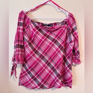 Ralph Lauren Women’s Blouse Size L Floral Print Long Sleeve Button Front Top